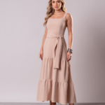 Vestido Dalila - Bege - destaque